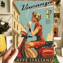 Vintažinė metalinė plokštė Retro sienos meno dekoras 20x30cm brown