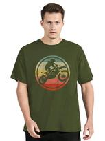 Vintage Motocross T-Shirt Dirt Bike Enduro Biker Men Women Cotton Graphic T-Shirt Gift Men's Clothing Oversized Tshirt Tops S armijos žalia spalva