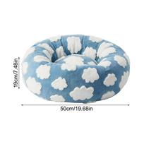 Round Cat Bed Plush Pet Sleeping Cushion Anti-Slip Pet Cushion for Indoor Home Bedroom Living Room Winter Cats Dogs Kitten Puppy mėlyna