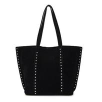 Large capacity retro soft-faced tote bag women's 2026 spring new rivet casual suede shoulder armpit bag 34*13*34 juoda