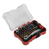 38Pc Magnetic Ratchet Screwdriver Bit Set Durability Ergonomic Design For Precise Automotive Electronics Maintenance 1