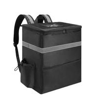 Durable Insulated Pizza Delivery Backpack, Expandable Large Size Thermal Food Cooler Bag With Safety Reflective Strips