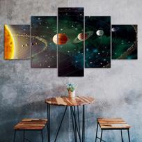 Solar System Planets Order Canvas 5 Piece Five Panel Wall Print Modern Art Poster Picture Home Decor Gift For Him For Her 20X35 20X45 20X55CM