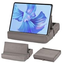 2-in-1 Tablet Pillow Stand for Lap Foldable Multi-angle Adjustment Bed Sofa Phone Holder with Pen Slot Portable EReader Holder pilka