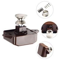 Latch Knob Push button lock Cupboard Cabinet Camper ABS & Zinc Latch Useful