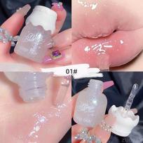 Cute Milk Jar Lūpų blizgesys Lūpų putlinimo aliejus Bespalvis Blizgesys Lūpų blizgesys Ilgalaikis Drėkinamasis Lūpų Dažai Lūpų blizgesys Makiažo Kosmetika MYY white