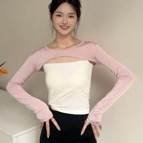 Sunscreen Ice Silk Arm Sleeves Anti-UV Long Sleeved Cardigan Cooling Sunscreen Oversleeve  Women rožinė
