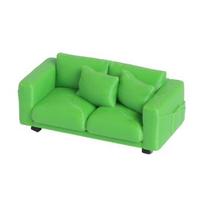 Miniatiūrinė sofa, Mažytė 2 vietų sofa, Baldų miniatiūra, Realistiška mini dvivietė sofa 1/12 masto lėlių nameliui, Miniatiūrinis svetainės baldas M abrikosas