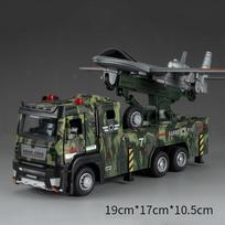 1:32 Missile Rocket Launcher Truck Drone Launch Car Model Toy Military Vehicle Sound Light Pull Back Models Kids Presents gray