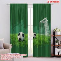2pcs,2D plane printing Contemporary Curtains Goalbound Grass Durable Polyester (without rod) Gifts Ldeal for Living Room and 52.50 × 116.00 cm 2 pcs