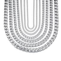 Stainless Steel Cuban Chain Necklace: Men's & Women's Hip Hop Titanium Steel Jewelry Bracelet-Width 3mm, Length 18+5cm