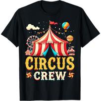 Circus Crew Fun Carnival Tent T-Shirt S juoda