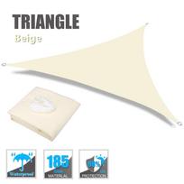 Waterproof Triangle Sun Shade Sail Canopy 98%UV Block Sun Shelters For Outdoor Facility&Activities Backyard Awning Camping Tents 2X2X2M smėlis