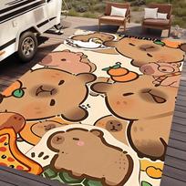 Cute Capybara Cartoon Carpet Mat Rug Home Decoration for Kids Room Living Room Playful Animal Design Living Room Decoration 40X60CM