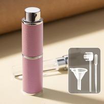 8Ml Refillable Perfume Bottle High-End Leather Sub-Bottling Portable Mini Travel Empty Cosmetic Containers Spray Atomizer Glass rožinė