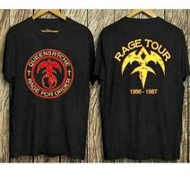 Vintage Queensryche Rage For Order Concert Tour T Shirt Black All Size 4XL