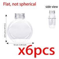 Clear Mini Plastic Juice Flask Bulk,Leak Proof Juice Container Round Flat Beverage Container for Coffee Picnic Birthday Party 10oz 300ml