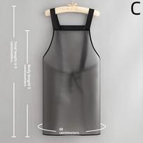 Waterproof Kitchen Apron Household Tpu Oil Resistant Work Apron Transparent Black Dirt-Proof Cleaning Aprons
