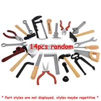 14/28pcs Mini Simulation Repair Tool Wrench Caliper Nut Hammer Cognitive Tools Household Maintenance Equipment Birthday Gift gray