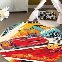 Lightning McQueen Racing Car Round Rug Kids Bedroom Circular Carpet Non-Slip Play Mat Living Room Home Decor 80cmx80cm