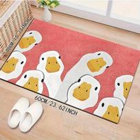VIKAMA Cartoon Duck Print Outdoor Floor Mat Soft Machine Washable Rectangle Doormat For Deck Porch Entryway Home Decoration 40x 60cm