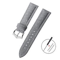 Durable Soft Denim Canvas Leather Watch Band 18mm 20mm 22mm for Omega Fashion Straps for Men Women Bracelet with Multi-Color 18mm juoda