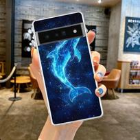 For Google Pixel 10 Pro Clear Phone Case Pixel 9 Pro XL Pixel 8 Pro 9A 8A 7A 7 6A 6 Pro Soft TPU Cover Ocean Dolphin For Pixel 6