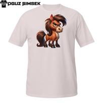 Angry Pony T-Shirt Mens Womens Tees Top – Funny Grumpy Cartoon Horse Graphic Tee 3XL