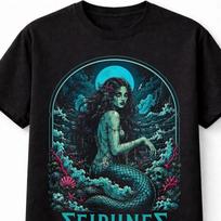 Siren Mermaid Gothic Ocean Mythology Horror Unisex TShirt S