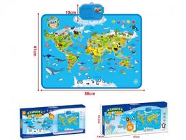 Interactive map of the world's animals 56x41cm 5816