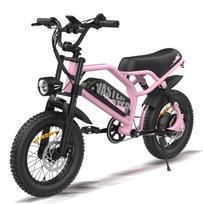 ALNSOOR A13 All-Terrain Electric Bike 16 Inch Fat Off-Road Tires 36V12.8Ah Battery Outdoor Riding Electric Bike For Teenager rožinė