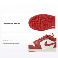 Air Jordan 1 Low SE GS Dune Red Kids Sneakers White Lobster Sail FJ3465-160 36 white