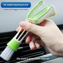 Car AC Vent Cleaning Brush Soft Bristle Brush Multi-functional Detailing Brush for Keyboard Air Vents Window Blinds žalia
