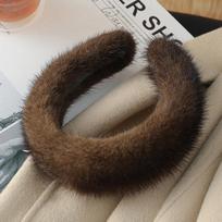 New Winter Real Mink Fur Headband For Women Hair Accessories Solid Head Wraps Warm Furry Gift One Size juoda