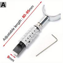 Adjustable Swivel Knife for Leather Carving Cutter with Standard Size Blades, Rotate Knife Professional Leather Craftsman Tools A 80-95mm Length sidabras
