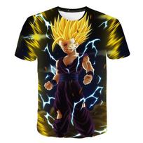 Vaikams skirta Dragon Ball serijos 3D skaitmeniniu būdu spausdinta berniukų kasdienė ir patogi apvali kaklo trumpomis rankovėmis marškinėlių 110