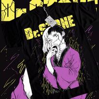 Gen Asagiri T-Shirt Dr.Stone Ryusui Senku Asagiri Seiyuu Black Shirt All Size 2XL
