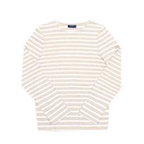 SainT James Unisex Long Sleeve T shirT Minkwire Modern sTripe 9858 naTurel Neige 9858 NATUREL NEIGE (M)