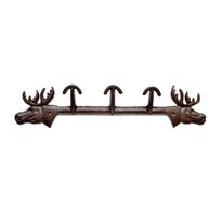 Double Elk Cast Iron Wall Hook For Keys Coat Decoration Sturdy Black Metal Home Decoration Decorative Hanger 1