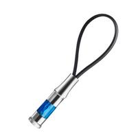 Car Static Eliminator Anti-Static Rod Silver Tone High Voltage Human Body Static Discharger Blue Red Keychain with LED