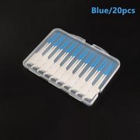Tarpdančių šepetėliai Silikoniniai dantų krapštukai Dantų siūlas Burnos higiena Dantų valymas Švelnus šerelis Valyti tarp dantų Dantų šepetėlis 20Pcs mėlyna