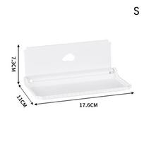 1pc Foldable Wall-mounted Shelf For Bathroom Toilet Kitchen Bedside No Drilling Phone Storage Wifi Router Storage