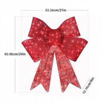 60cm Christmas Big Bow with Light Wreath Wall Door Hanging Home DIY Decoration 2025 Xmas Navidad 2026 New Year Party Supplies Others raudona