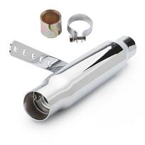 Motorcycle Exhaust Pipe Stainless Steel Noise Reduction Muffler Silencer Pipe Universal for Motorbike White