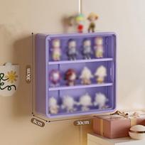 Wall Mounted Blind Box Display Rack with Transparent Door Dustproof Moisture Proof Doll Figurine Storage Cabinet (No Dolls)