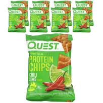 Quest Nutrition, Baltyminiai traškučiai tortilijų stiliaus, Chili ir laimo skonio, 8 pakeliai, 1,1 oz (32 g) Kiekvienas multi