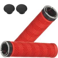 1 Pair Shock Absorbing Mountain Bikes Handlebars End Grip Bicycles Handle Cover Handlebars Grip Sleeve Bicycles Grip raudona