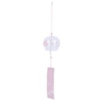 1Pc Japanese Style Glass Wind Sakura Chimes Hanging Craft Bell Home Decor Cherry Blossom Pattern Premium Durable