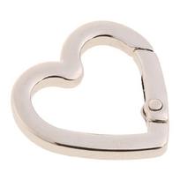 Carabiner Heart Clip Clasp Spring Snap Hook Keyring Keys Organizer Clips 19MM sidabro baltos spalvos