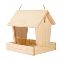 Wooden Hanging Bird Feeder with Easy-Open Roof Weatherproof Outdoor Wild Bird Feeder for Garden Patio Balcony Large Capacity Seeds Container for 1pc